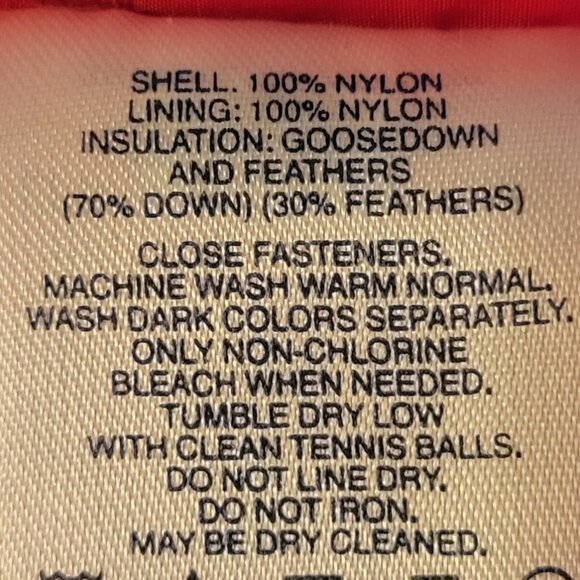 Lands' End Goose Down Snap Front Puffer Vest w Pockets Vibrant Red Sz M (10-12) - Picture 9 of 12